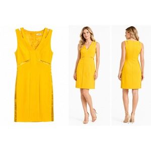 Gizia Dress 4 Yellow StructuredSheath Sleeveless Cocktail Chic‎ Modern Formal